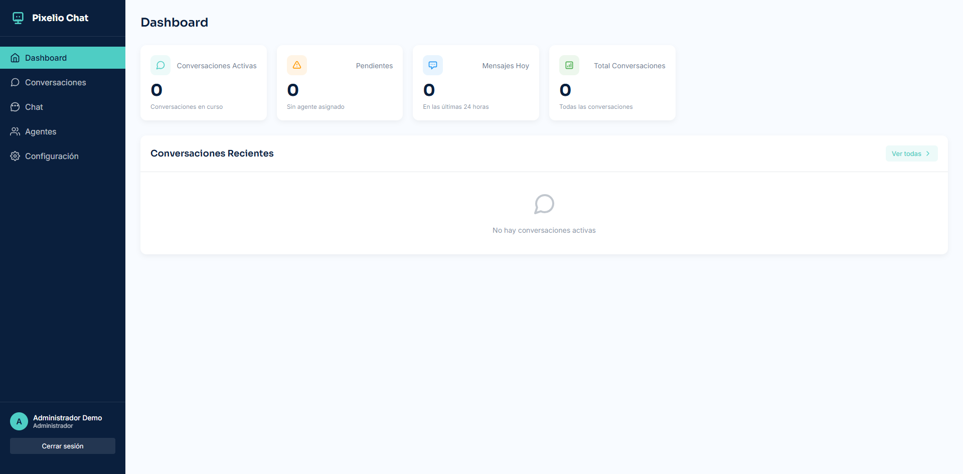 Pixelica Chat Dashboard Preview